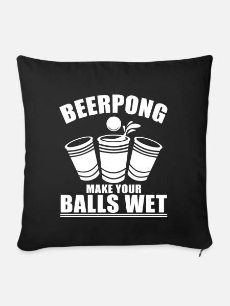 Bierpong - Sofakissenbezug 45 x 45 cm - Schwarz