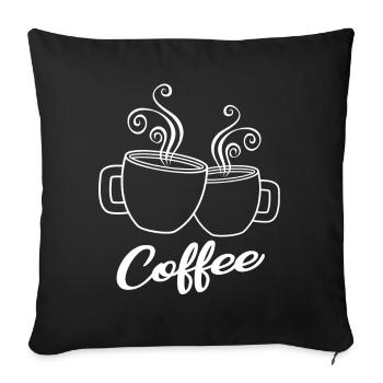 Coffee - coffee - Sofa pillowcase 17,3'' x 17,3'' (45 x 45 cm) - black - Front