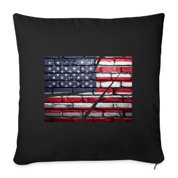 United States - Sofa pillowcase 17,3'' x 17,3'' (45 x 45 cm) - black - Front