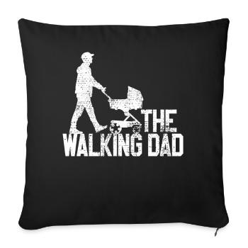 Le papa qui marche - Housse de coussin décorative 45 x 45 cm - noir - Devant