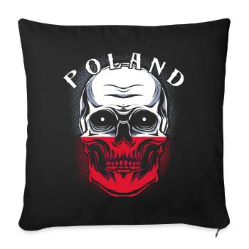 Pologne - Housse de coussin décorative 45 x 45 cm - noir - Devant