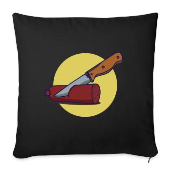 bratwurst sausage - Sofa pillowcase 17,3'' x 17,3'' (45 x 45 cm) - black - Front