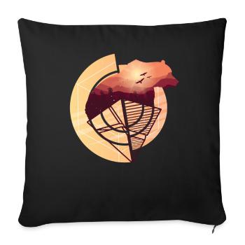 Bear wilderness nature - Sofa pillowcase 17,3'' x 17,3'' (45 x 45 cm) - black - Front