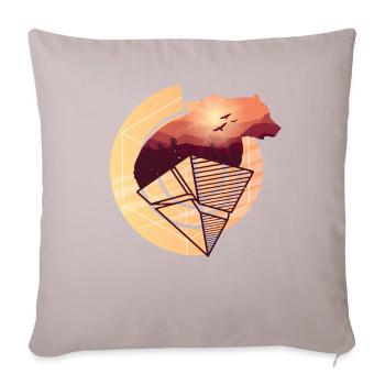 Ours nature sauvage - Housse de coussin décorative 45 x 45 cm - taupe clair - Devant