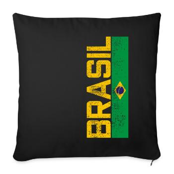 BRASILIEN TRIKOT - Sofakissenbezug 45 x 45 cm - Schwarz - Vorne