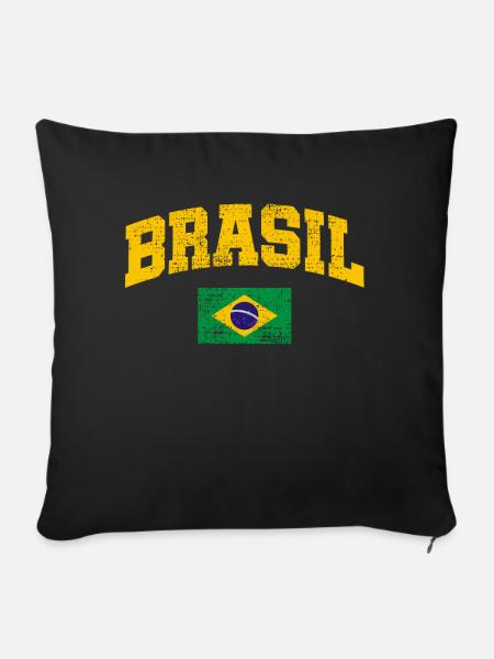 Brasilien - Sofakissenbezug 45 x 45 cm - Schwarz