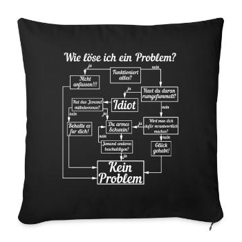 How do I solve a problem? - Sofa pillowcase 17,3'' x 17,3'' (45 x 45 cm) - black - Front