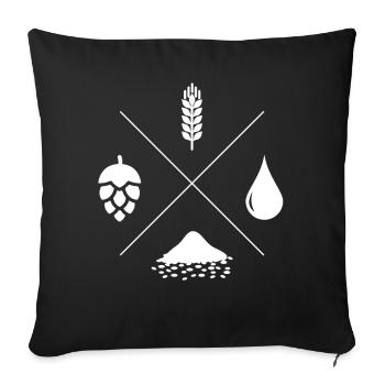 Bierbrauer - Sofakissenbezug 45 x 45 cm - Schwarz - Vorne