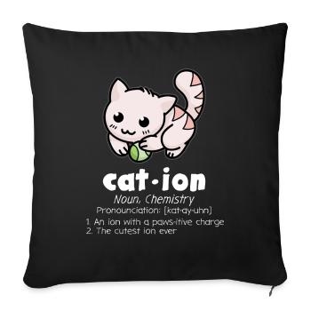Funny Chemistry Cat Pun Science - Sofa pillowcase 17,3'' x 17,3'' (45 x 45 cm) - black - Front