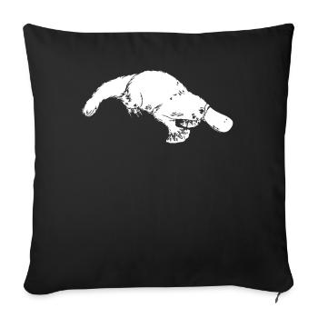 Cadeau animal ornithorynque - Housse de coussin décorative 45 x 45 cm - noir - Devant