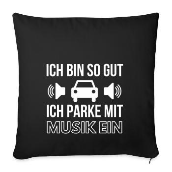 Voiture automobile automobiliste drôle de cadeau de renard - Housse de coussin décorative 45 x 45 cm - noir - Devant
