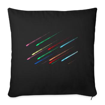 Schöner bunter Meteoriten schauer Geschenkidee - Sofakissenbezug 45 x 45 cm - Schwarz - Vorne