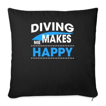 DIVING - Sofakissenbezug 45 x 45 cm - Schwarz - Vorne