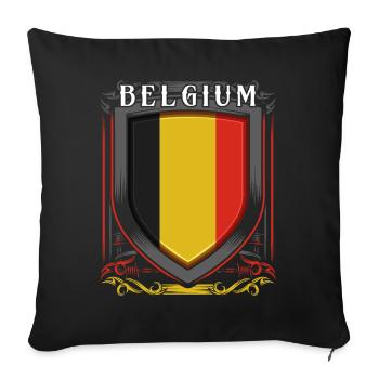 Belgium - Sofa pillowcase 17,3'' x 17,3'' (45 x 45 cm) - black - Front