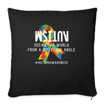 Autismus Schleife Autism Awareness Geschenk - Sofakissenbezug 45 x 45 cm - Schwarz - Vorne