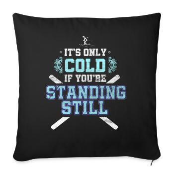 Ski Skiing Cold Winter Sports Ski Holidays Funny - Sofa pillowcase 17,3'' x 17,3'' (45 x 45 cm) - black - Front