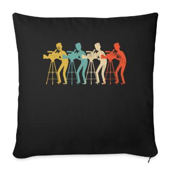 Cameraman Vintage Retro Director Film Crew - Sofa pillowcase 17,3'' x 17,3'' (45 x 45 cm) - black - Front