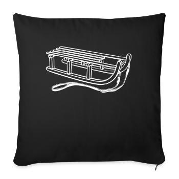 Sled Toboggan Toboggan run Winter downhill - Sofa pillowcase 17,3'' x 17,3'' (45 x 45 cm) - black - Front