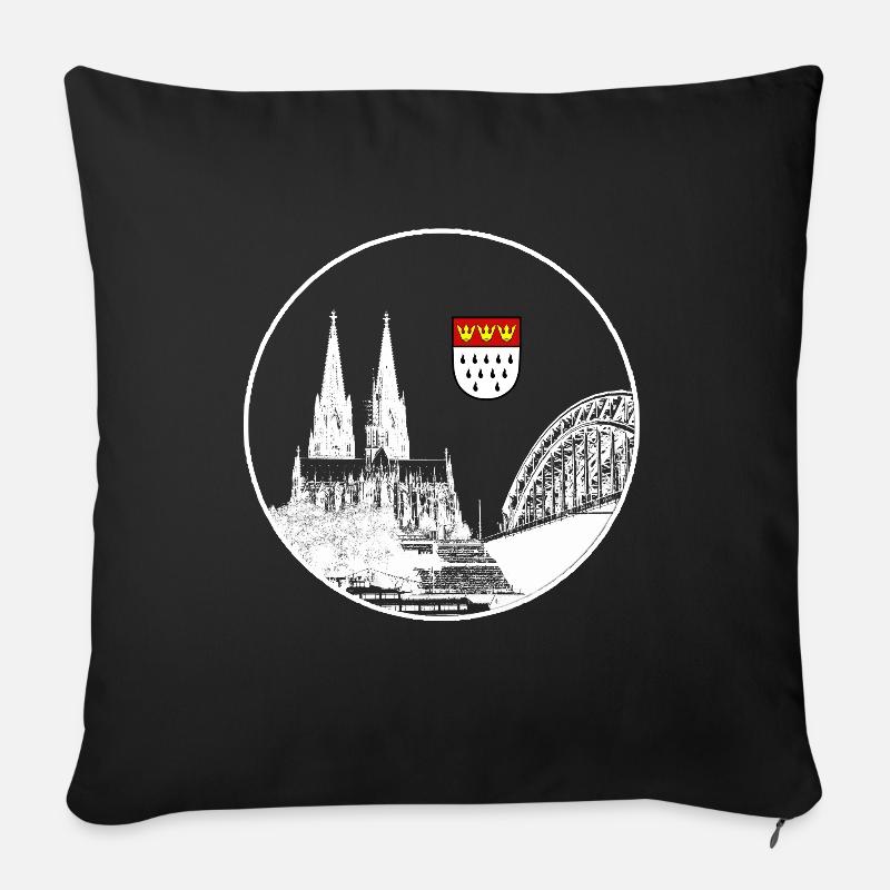 Kölner Dom - Sofakissenbezug 45 x 45 cm - Schwarz
