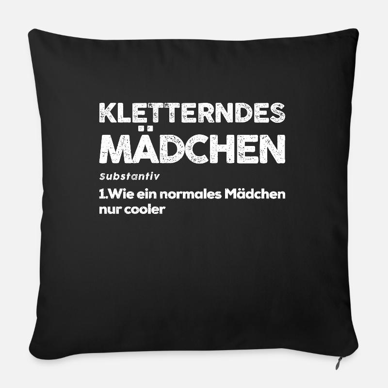 Kletterndes Mädchen - Sofakissenbezug 45 x 45 cm - Schwarz