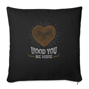 Wood You Be Mine - Housse de coussin décorative 45 x 45 cm - noir - Devant