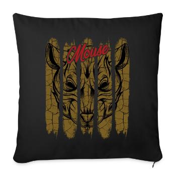Vintage Retro Style souris | souris animal cadeau - Housse de coussin décorative 45 x 45 cm - noir - Devant