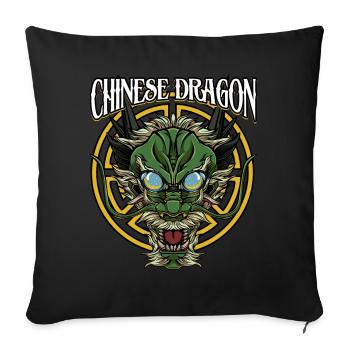 Dragon chinois | Fabeltier cadeau chine - Housse de coussin décorative 45 x 45 cm - noir - Devant