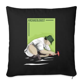 Archeologist archeology - Sofa pillowcase 17,3'' x 17,3'' (45 x 45 cm) - black - Front