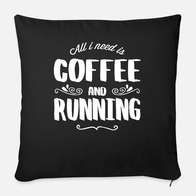 Running & Coffee - Sofa pillowcase 17,3'' x 17,3'' (45 x 45 cm) - black