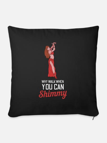 Bauchtanz Shimmy - Sofakissenbezug 45 x 45 cm - Schwarz
