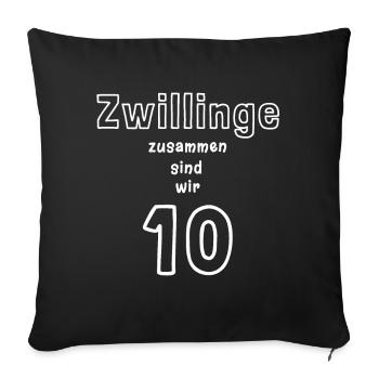Birthday 5 Years Twins Funny Fun Gift - Sofa pillowcase 17,3'' x 17,3'' (45 x 45 cm) - black - Front