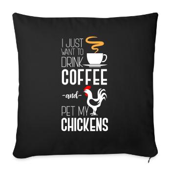 Coffee Coffee Chicken Chicken - Sofa pillowcase 17,3'' x 17,3'' (45 x 45 cm) - black - Front