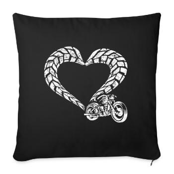 Motorbike Heart Motorbike - Sofakissenbezug 45 x 45 cm - Schwarz - Vorne