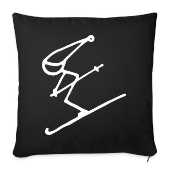 Skifahrer Pistensau Abfahrt Winter Skifahren alpin - Sofakissenbezug 45 x 45 cm - Schwarz - Vorne