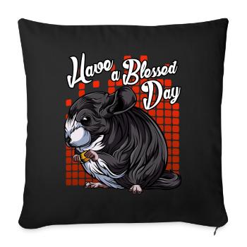 Modern Chinchilla | Waldtier Waldbewohners cadeau - Housse de coussin décorative 45 x 45 cm - noir - Devant