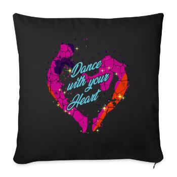 Dance With Your Heart | Dance couple dancing gift - Sofa pillowcase 17,3'' x 17,3'' (45 x 45 cm) - black - Front