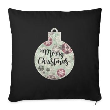 Noël Joyeux Noël Boule de Noël - Housse de coussin décorative 45 x 45 cm - noir - Devant