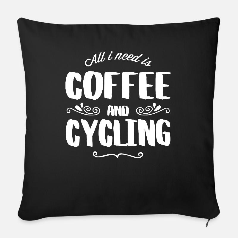 Cycling & Coffee - Sofakissenbezug 45 x 45 cm - Schwarz