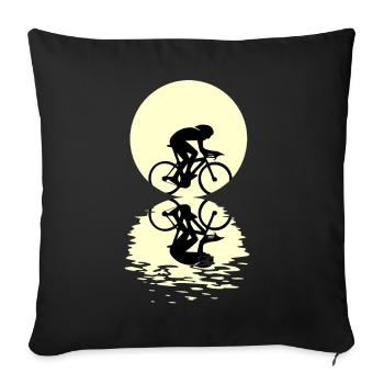 Chemise de lune cycling - Housse de coussin décorative 45 x 45 cm - noir - Devant