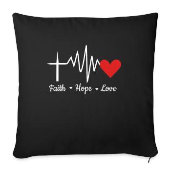 cool faith hope love gift - Sofa pillowcase 17,3'' x 17,3'' (45 x 45 cm) - black - Front