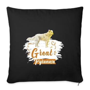 Great Pyrenees Pyrenees Dog Dog Dog - Sofa pillowcase 17,3'' x 17,3'' (45 x 45 cm) - black - Front