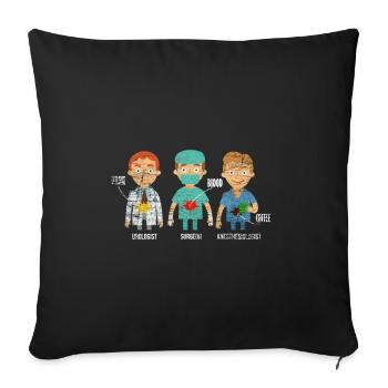 Anesthetist doctor anesthesia surgeon gift - Sofa pillowcase 17,3'' x 17,3'' (45 x 45 cm) - black - Front