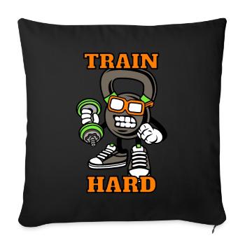 Fitness Train Hard Cartoon - Sofa pillowcase 17,3'' x 17,3'' (45 x 45 cm) - black - Front