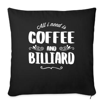 Billiard & Coffee - Sofakissenbezug 45 x 45 cm - Schwarz - Vorne
