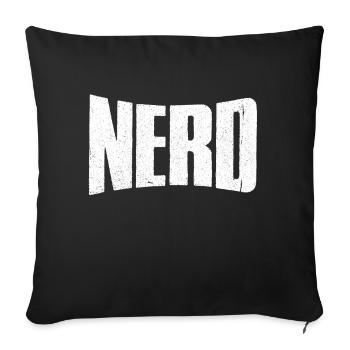 Nerd nerd - Housse de coussin décorative 45 x 45 cm - noir - Devant