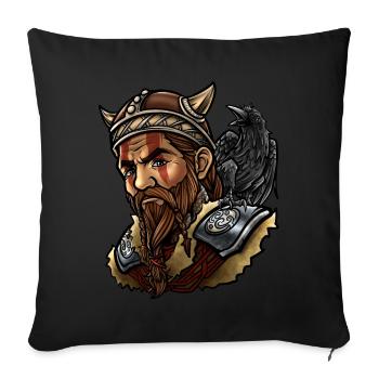Viking | Warrior Raven Odin Valhalla Valknut - Sofa pillowcase 17,3'' x 17,3'' (45 x 45 cm) - black - Front
