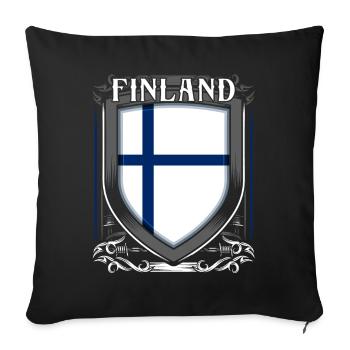 Finnland - Sofakissenbezug 45 x 45 cm - Schwarz - Vorne