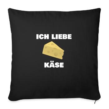 I love cheese - Sofa pillowcase 17,3'' x 17,3'' (45 x 45 cm) - black - Front