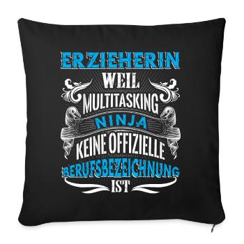 Erzieherin - Sofakissenbezug 45 x 45 cm - Schwarz - Vorne