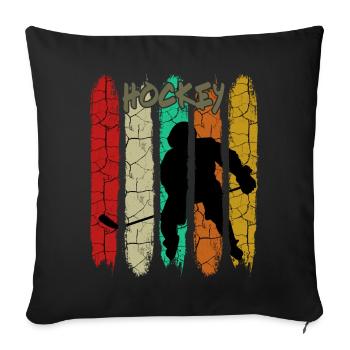 Retro Style Vintage Ice Hockey | Ice sports gift - Sofa pillowcase 17,3'' x 17,3'' (45 x 45 cm) - black - Front